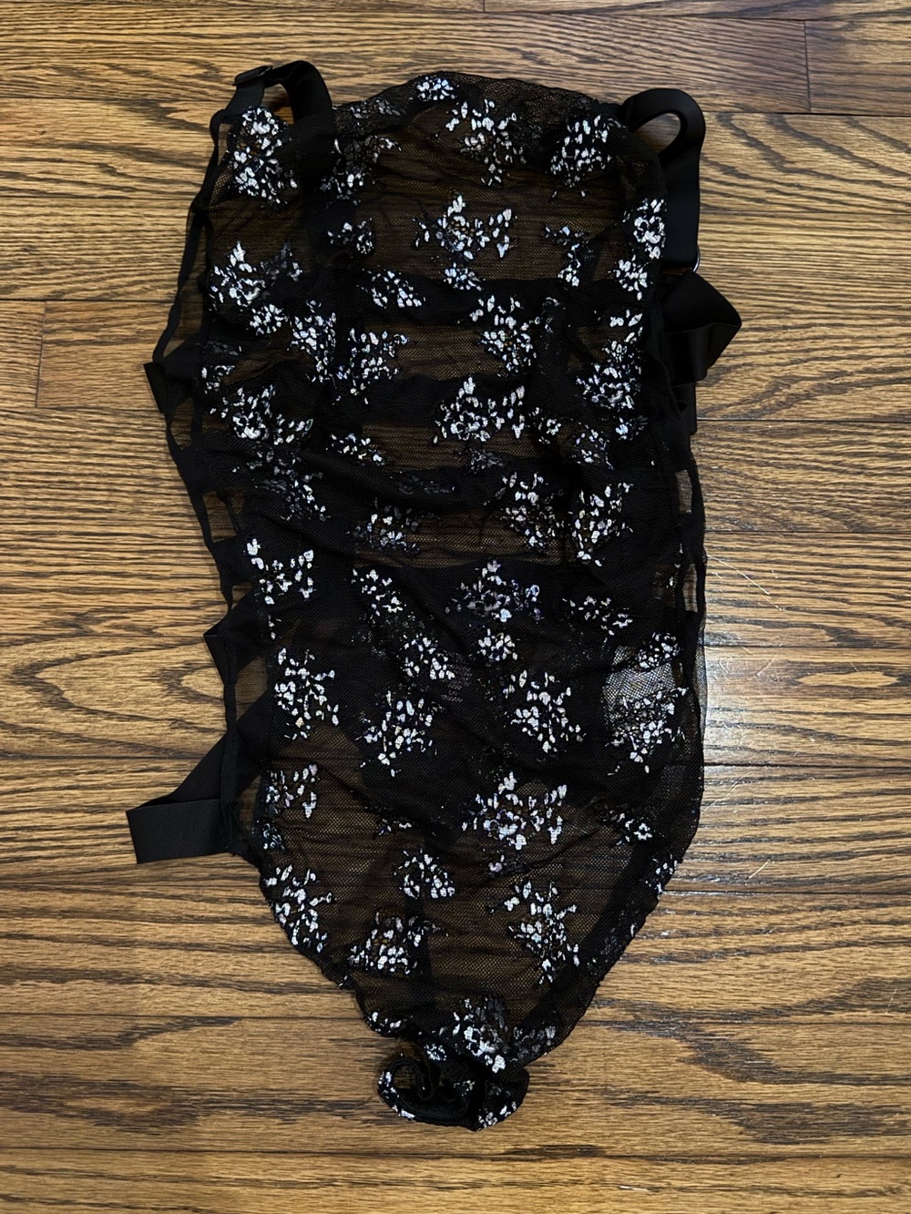 Black/silver sparkle VS bodysuit - victoria secret